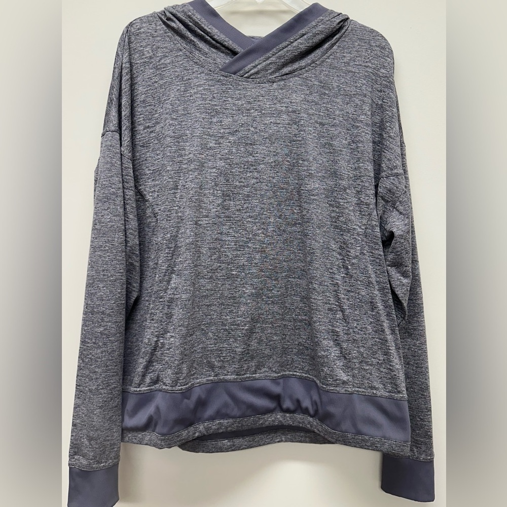 MONDETTA PERFORMANCE + LUXURY XL Lavender Gray Space Dye Hooded PulloverShirt - Picture 2 of 9